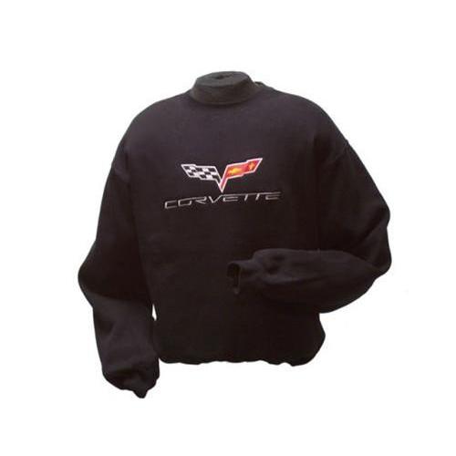 Corvette Sweatshirt Fleece Embroidered with C6 Logo - Black (05-12 C6) FREE  Shipping