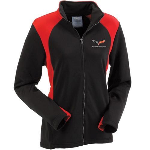 Corvette Women's Jacket Bonded with C6 Logo - Black/Red (05-12 C6) FREE  Shipping