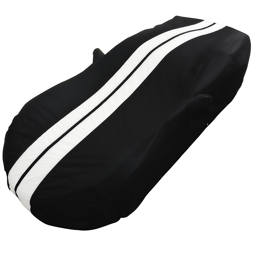 Corvette Ultraguard Plus Car Cover - Indoor/Outdoor Protection - Black W/ Gray Stripes : C7 Stingray, Z51, Z06, Grand Sport