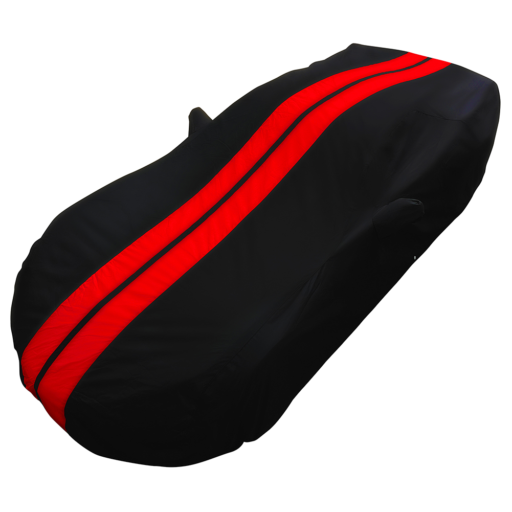 Corvette Ultraguard Plus Car Cover - Indoor/Outdoor Protection - Black W/ Red Stripes : C7 Stingray, Z51, Z06, Grand Sport