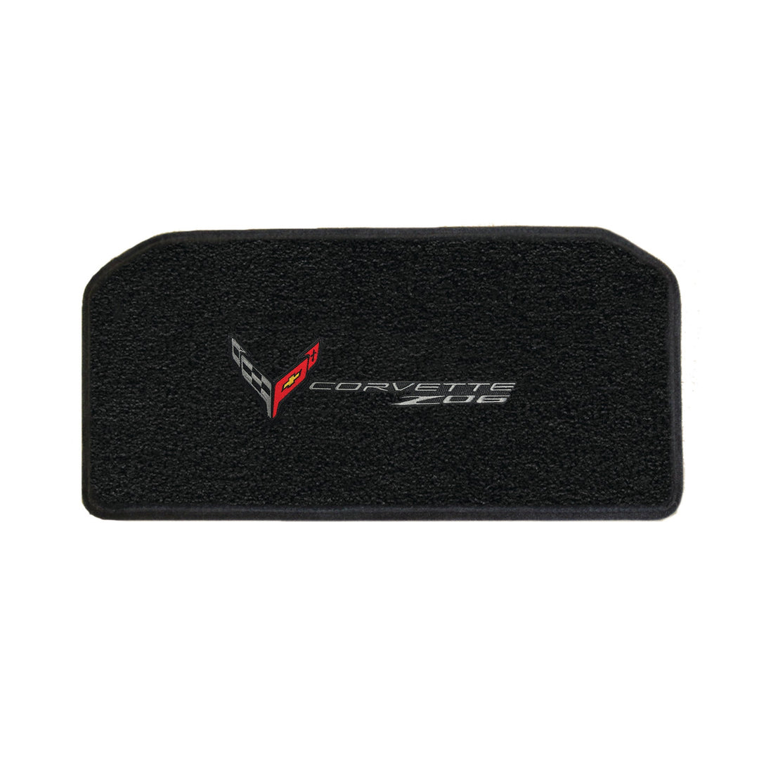 C8/Z06 Corvette Front Cargo Mat - Lloyds Mats With Flags & Z06 Logo Combo