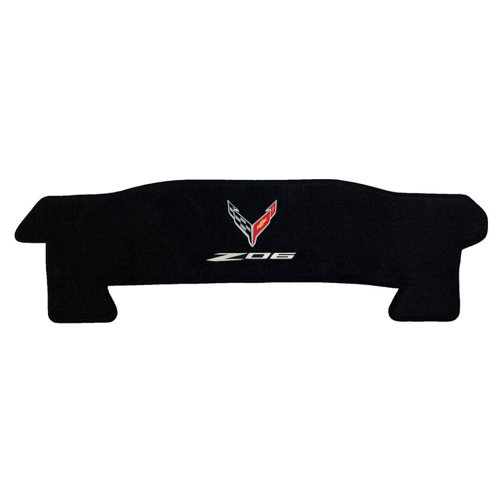 C8/Z06 Corvette Rear Cargo Mats - Lloyds Mats with C8 Crossed Flags Over Z06 Logo : Convertible