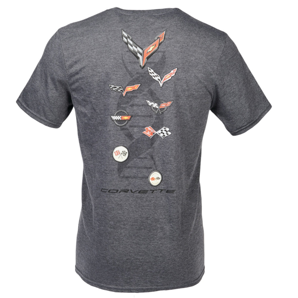 Corvette Next Generation C1-C8 DNA Evolution T-shirt : Gray