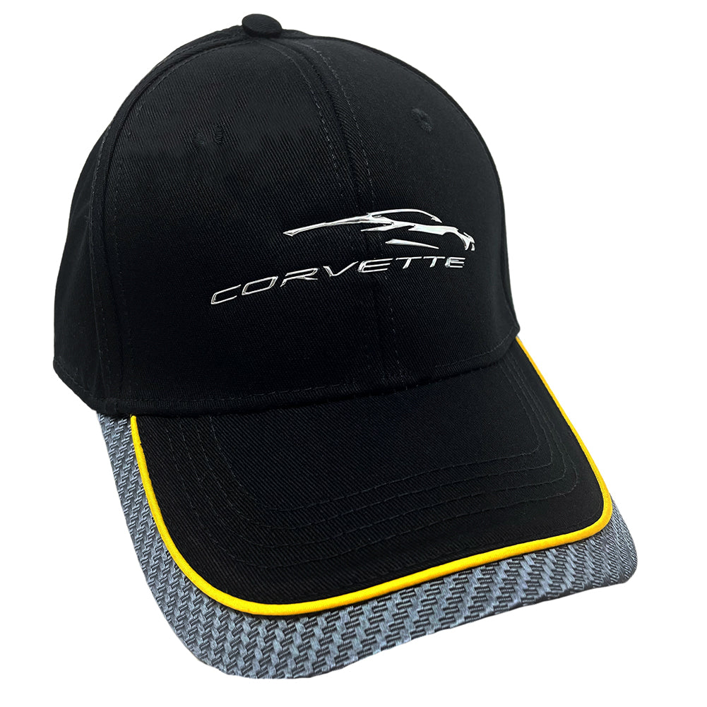 Next Generation Corvette Hat/Cap - Gesture Logo Yellow Stripe