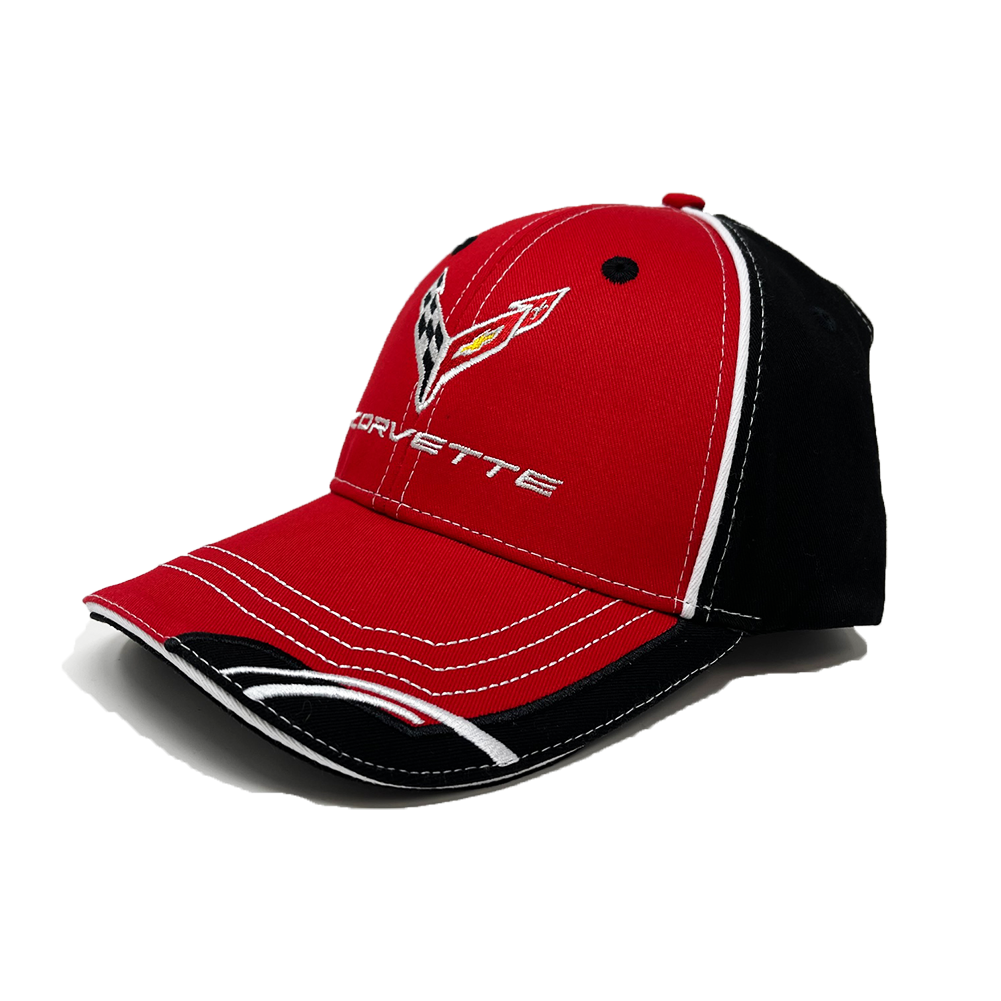 C8 Corvette Flag / Accent Cap - Black/Red