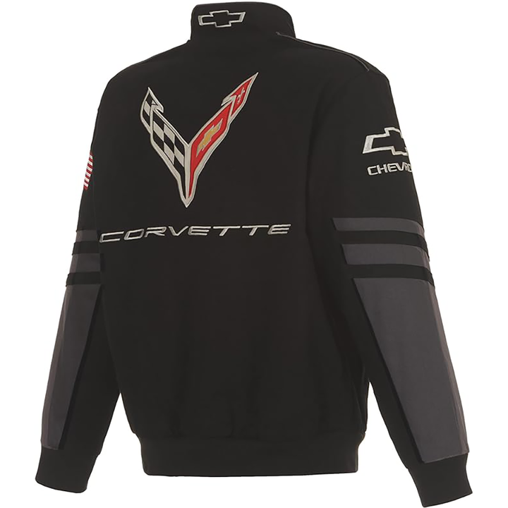 Corvette Embroidered Twill Jacket - Black/Gray : C8