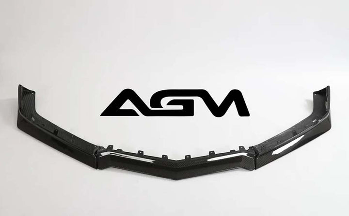 C8 Corvette AGM Visible Carbon Fiber Z07 Front Splitter With Canards 3Pcs Kit - Z06/E-Ray