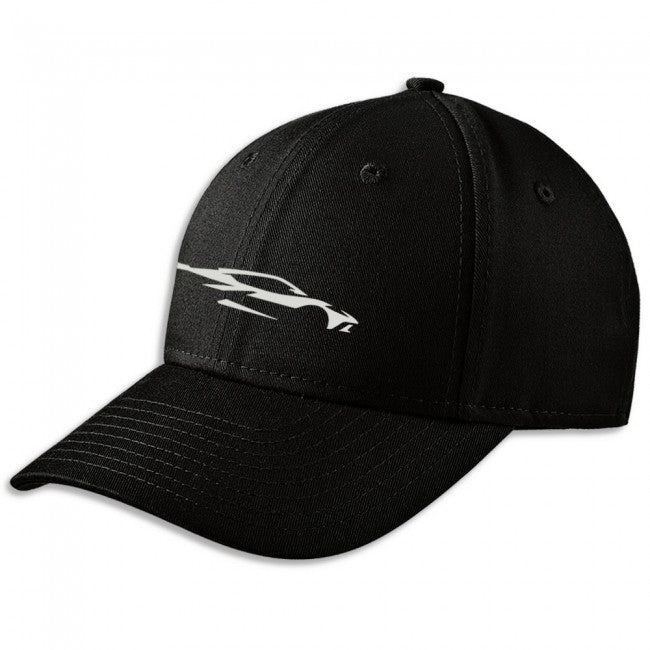 C8 Corvette Embroidered Gesture Mid Profile Cap : Arctic White