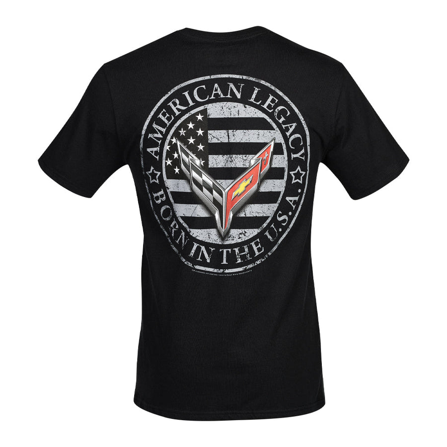 C8 Corvette Born in the USA American Legacy T-shirt - Black Medium