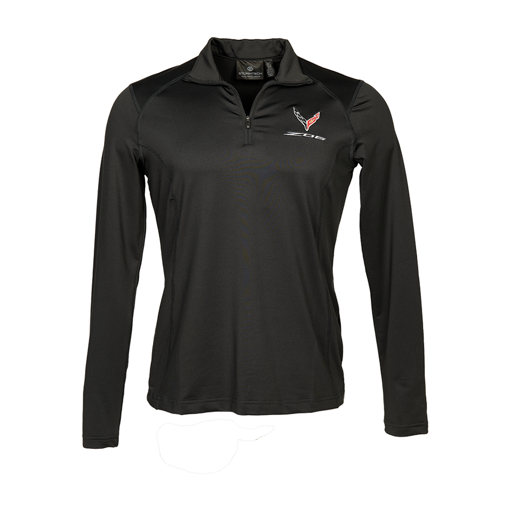 C8 Corvette Z06 1/4 Zip Pullover - Ladies' : Black