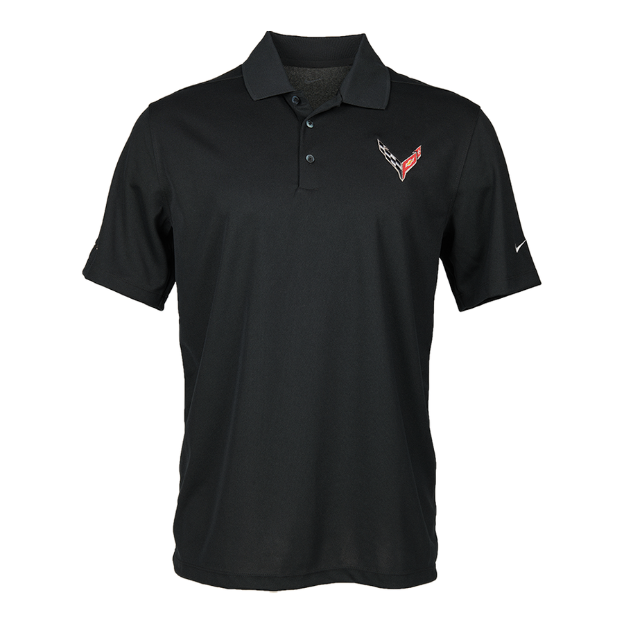 C8 Corvette Z06 Nike Dri-Fit Polo - Mens : Black Medium