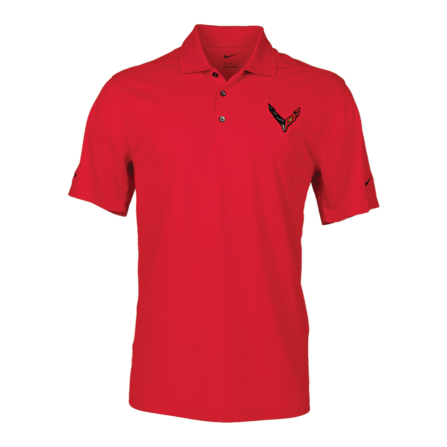 C8 Corvette Z06 Nike Dri-Fit Polo - Mens : Red