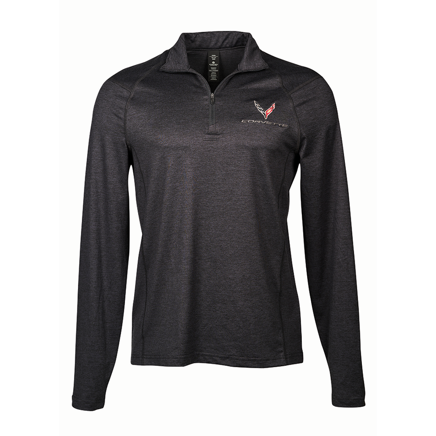 C8 Corvette Ladies 1/4 Zip Pullover : Charcoal