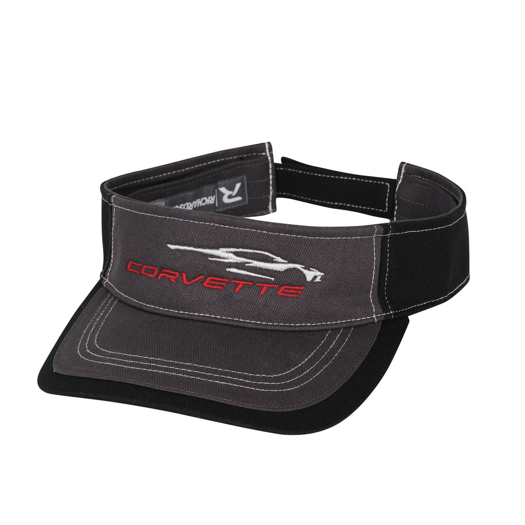 C8 Corvette Gesture - Visor Embroidered : Black/Charcoal