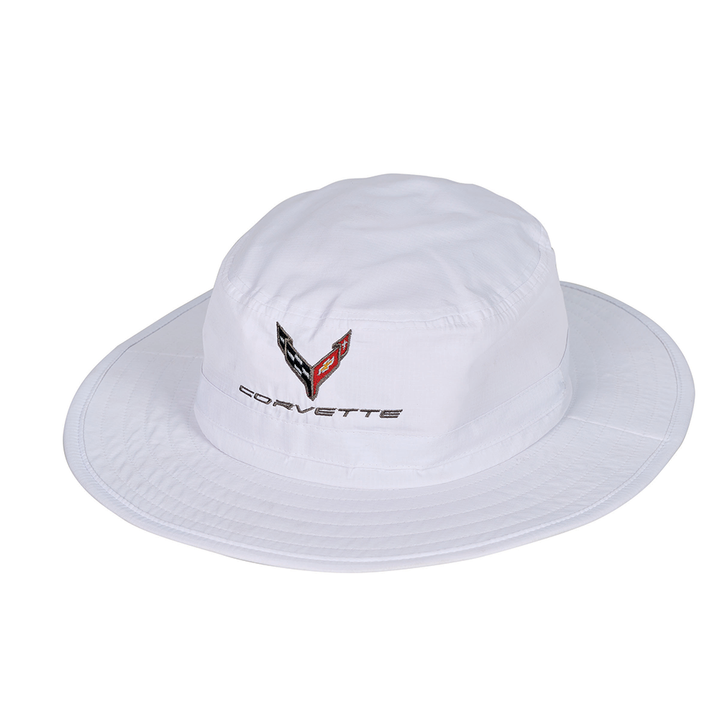 C8 Corvette Bucket Hat : White Clearance