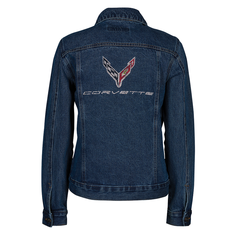 C8 Corvette Ladies Jeweled Denim Jacket