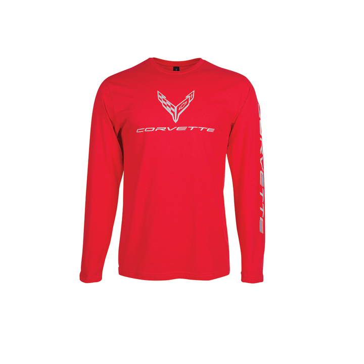 C8 Corvette Long Sleeve Tee : Red