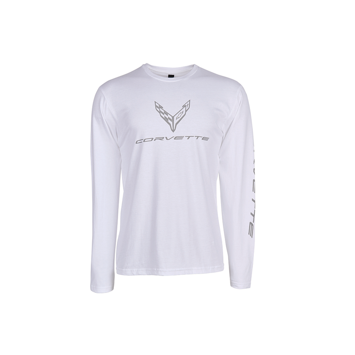 C8 Corvette Long Sleeve Tee : White