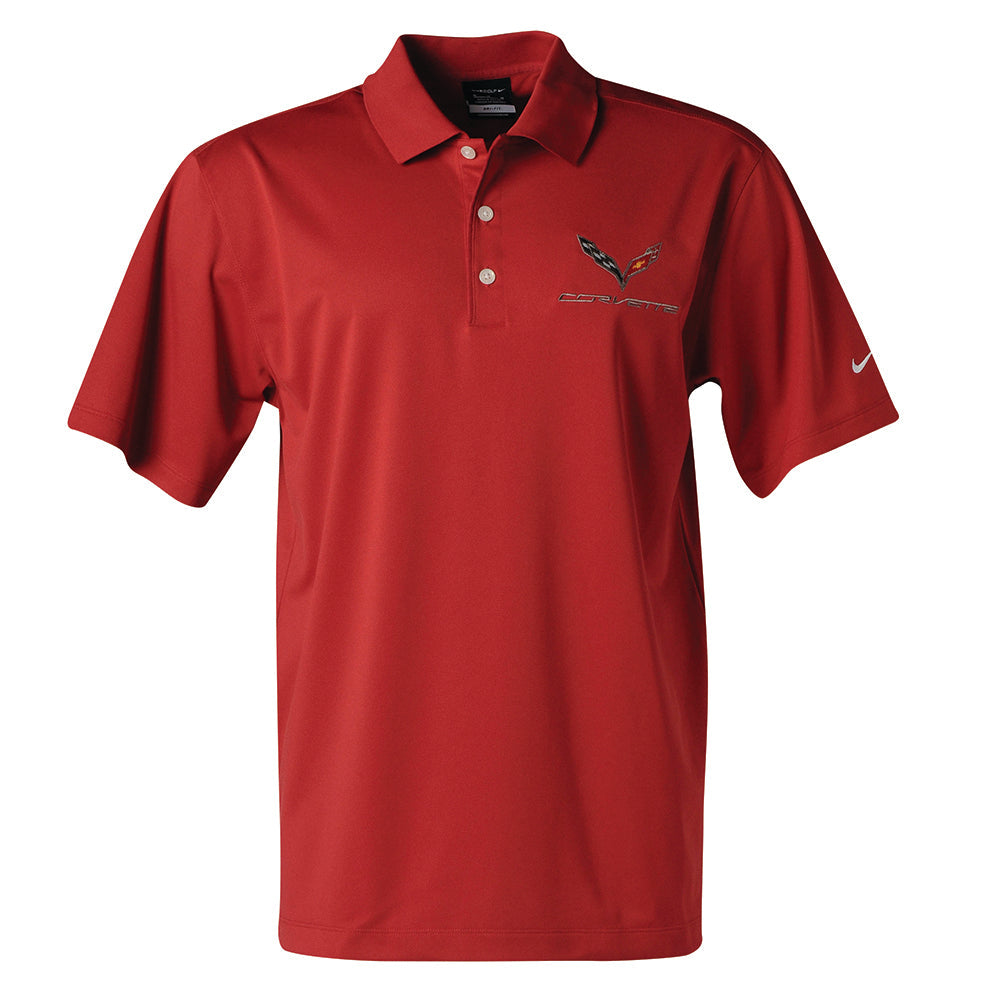 C7 Corvette Polo - Men's Nike Performance Polo : Pro Red Clearance