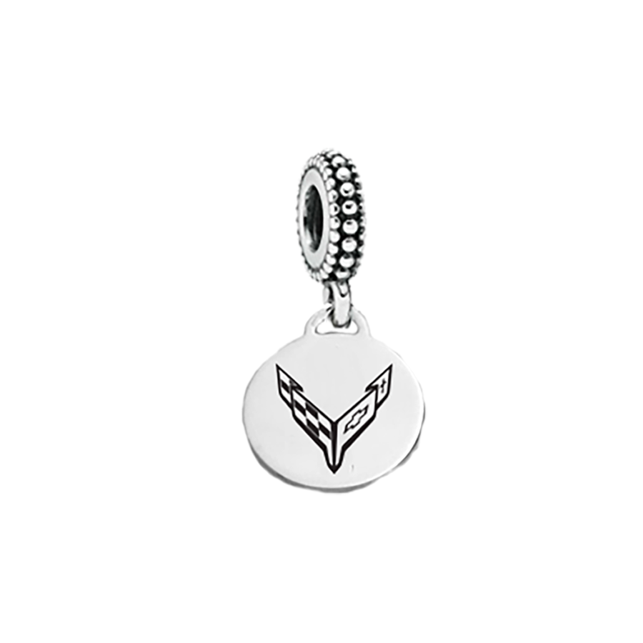 C8 Corvette Dangle Charm : Sterling Silver