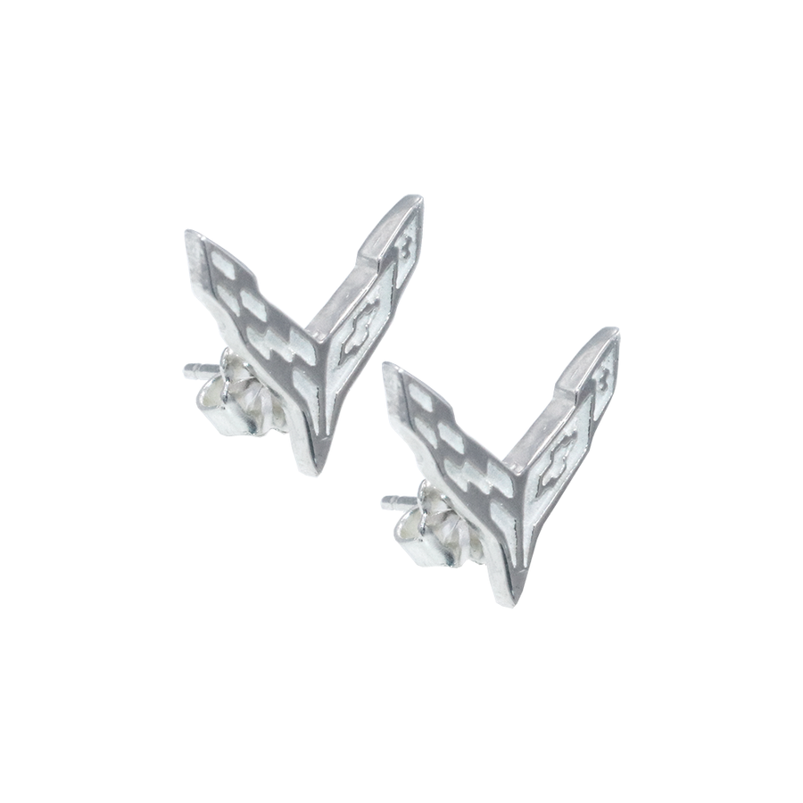 C8 Corvette Post Earrings : Sterling Silver