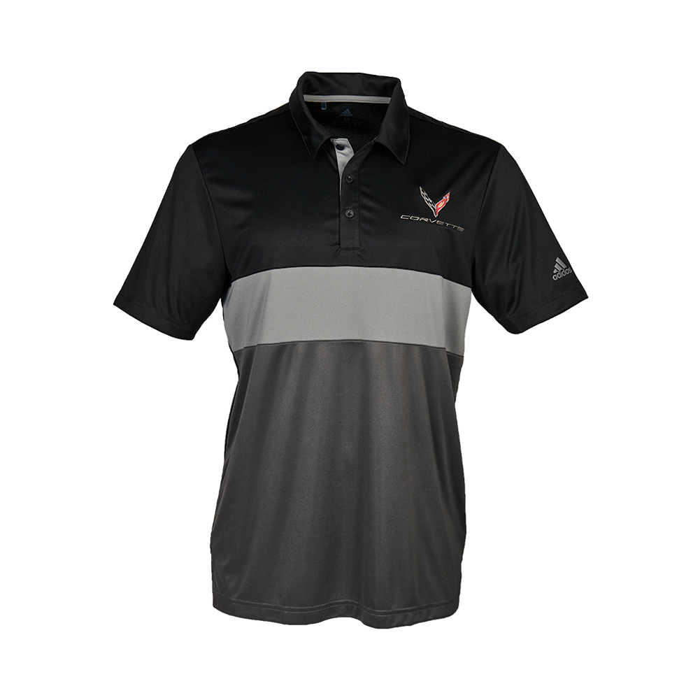 C8 Corvette Adidas Sport Polo - Men's : Black