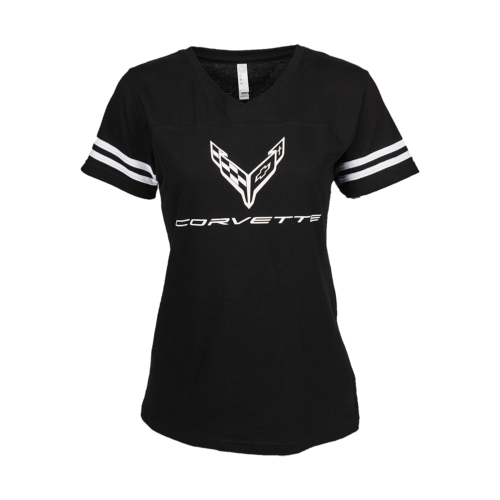 C8 Corvette Ladies Football Jersey Tee