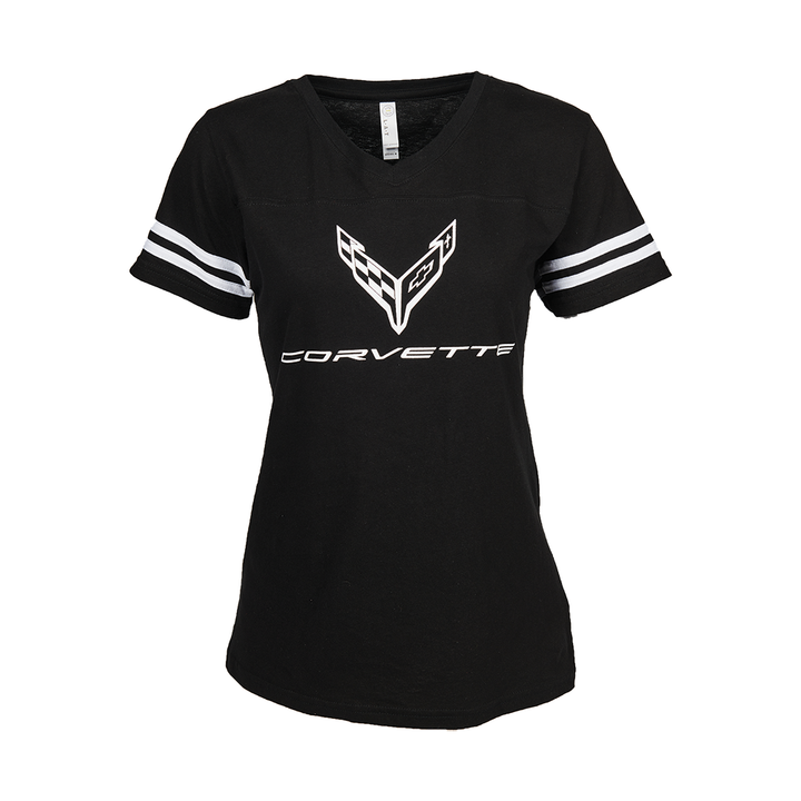 C8 Corvette Ladies Football Jersey Tee