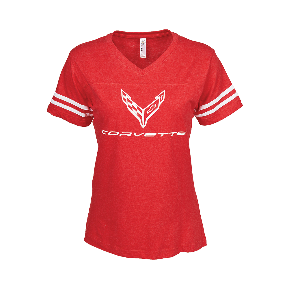 C8 Corvette Ladies Football Jersey Tee