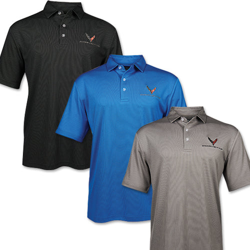 C8 Corvette Men's Birdseye Polo