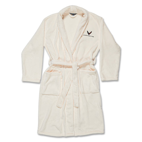 C8 Corvette Plush Microfleece Robe : Cream