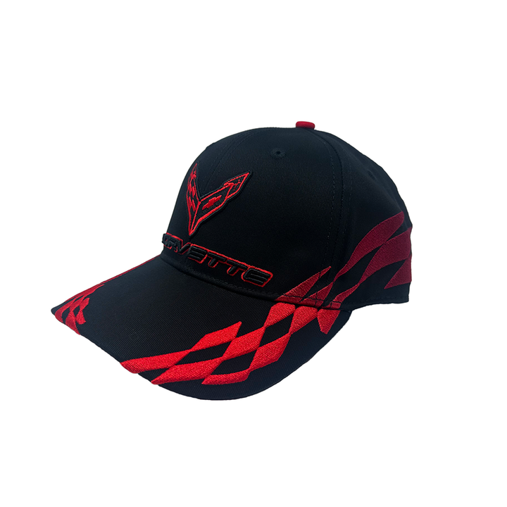 C8 Corvette - Embroidered Bad Vette Hat/Cap : Red