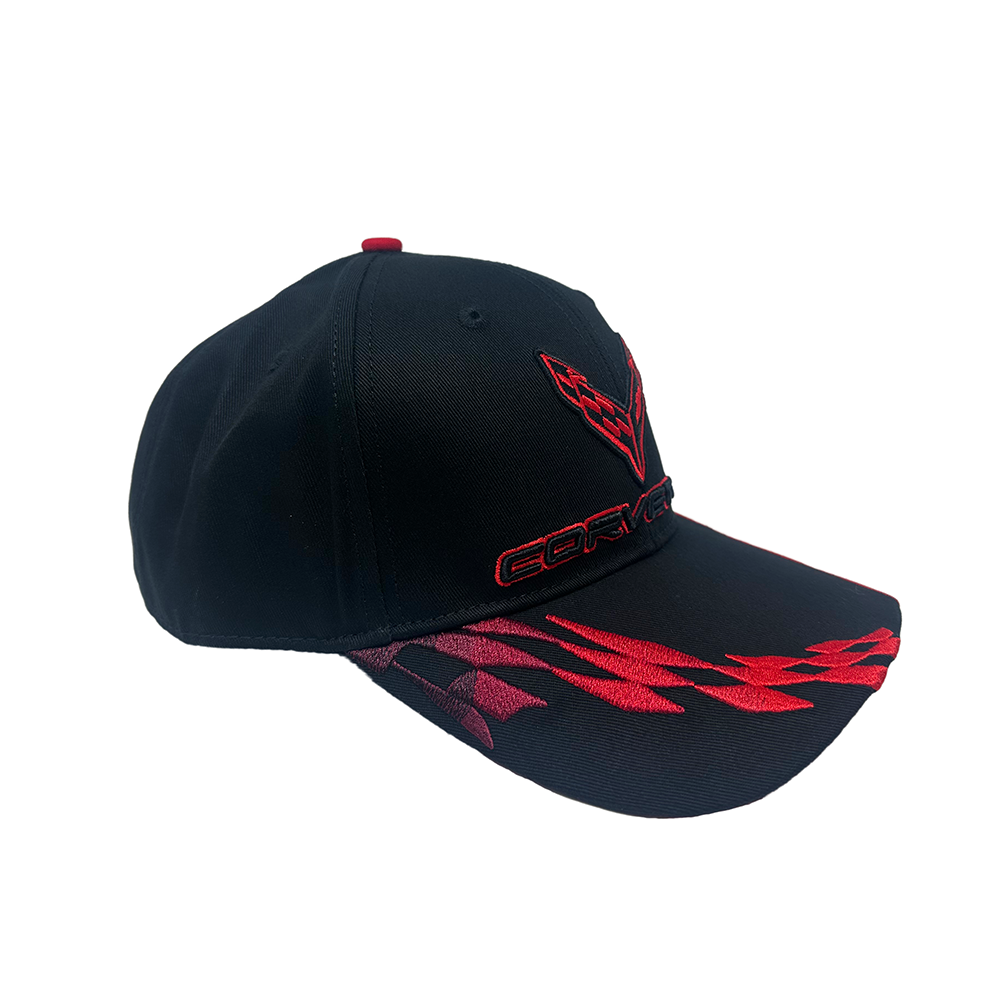 C8 Corvette - Embroidered Bad Vette Hat/Cap : Red