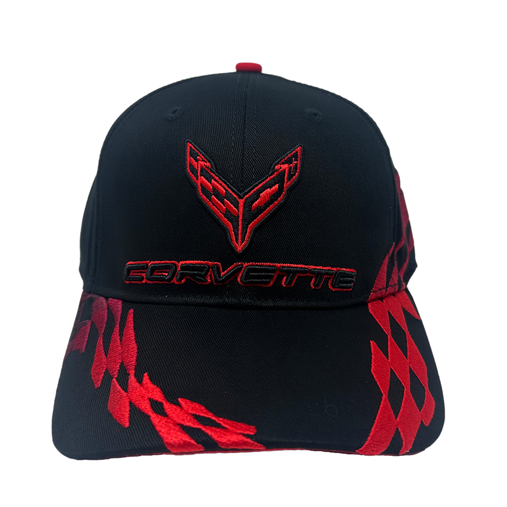 C8 Corvette - Embroidered Bad Vette Hat/Cap : Red