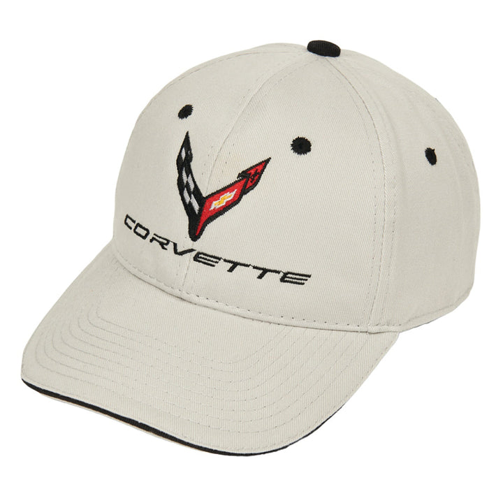 C8 Corvette Structured Contrast Cap : Light Gray