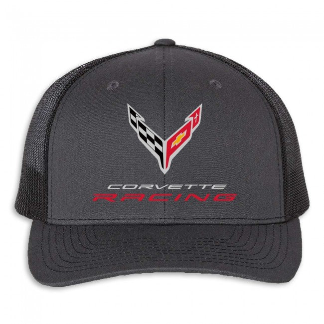 C8 Corvette Mesh Back Cap : Charcoal / Black