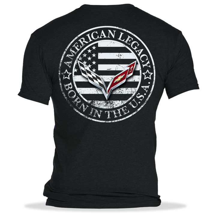 C7 Corvette Born in the USA American Legacy T-shirt : Black