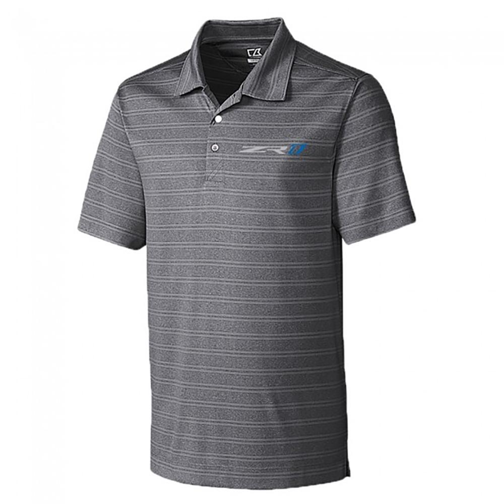 C7 Corvette ZR1 Striped Polo - Cutter & Buck : Charcoal Heather