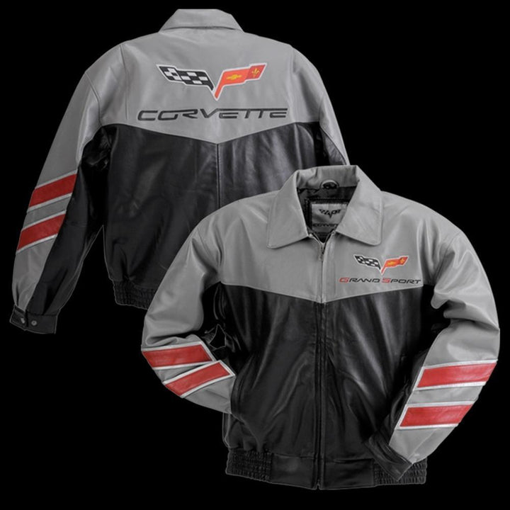 Corvette Grand Sport Leather Jacket Two Tone - Grey/Black : 2010-2013