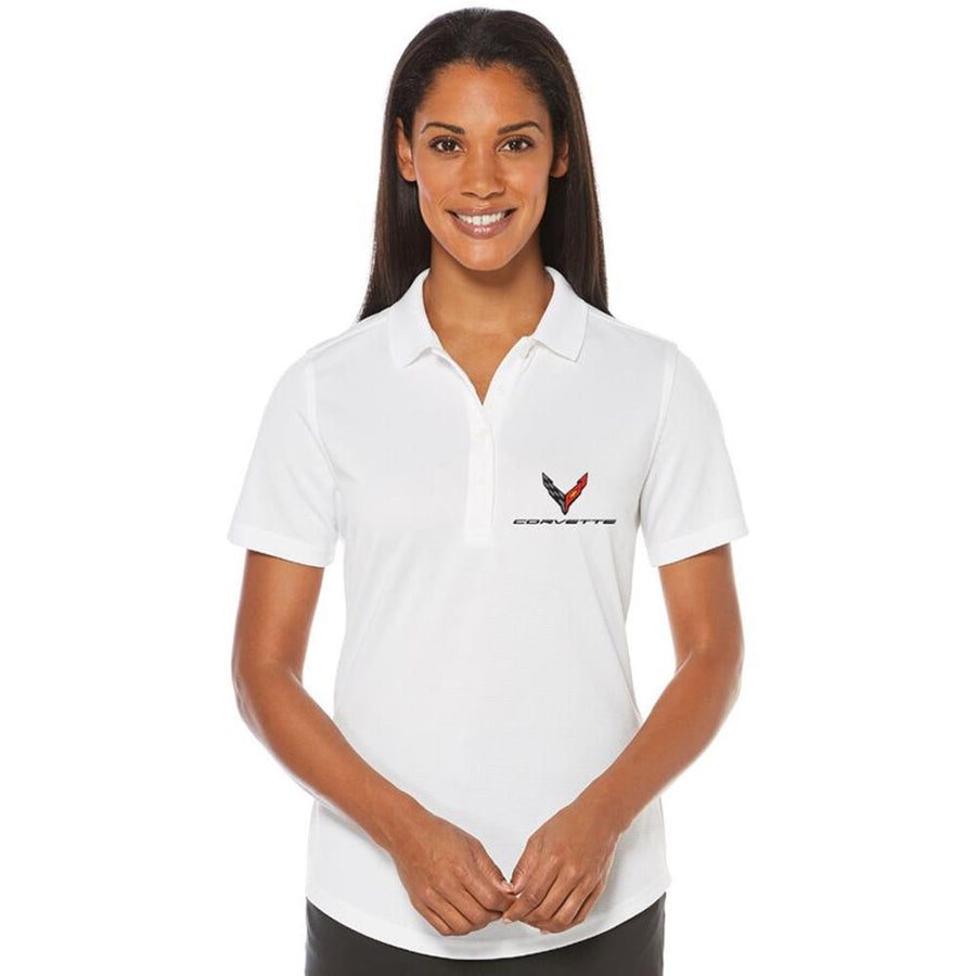 Corvette Next Generation Callaway Dry Core Polo - Ladies : White