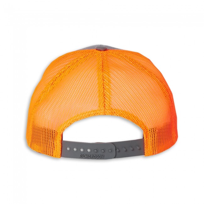 C8 Corvette Mesh-Back Cap : Charcoal / Neon Orange