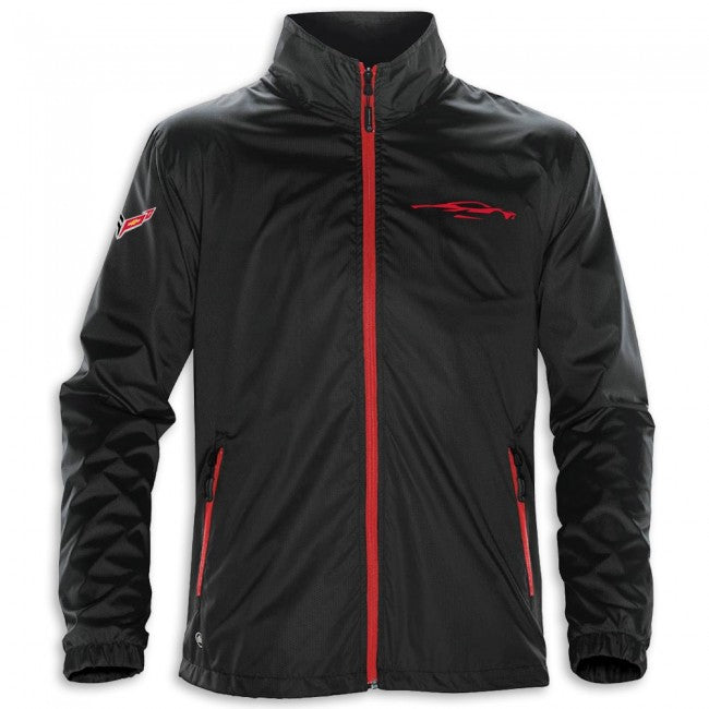 C8 Corvette Circut Full Zip Jacket : Black/Red