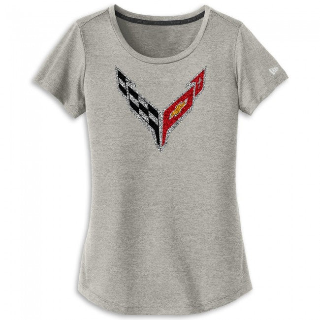 C8 Corvette Ladies Bling T-Shirt : Dark Gray