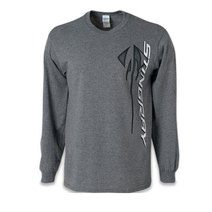 C7 Corvette Stingray Logo Long Sleeve T-Shirt - Gray