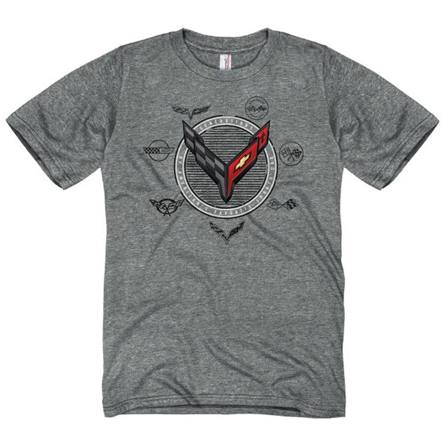 Corvette Next Generation C1-C8 Generation T-shirt : Heather Graphite