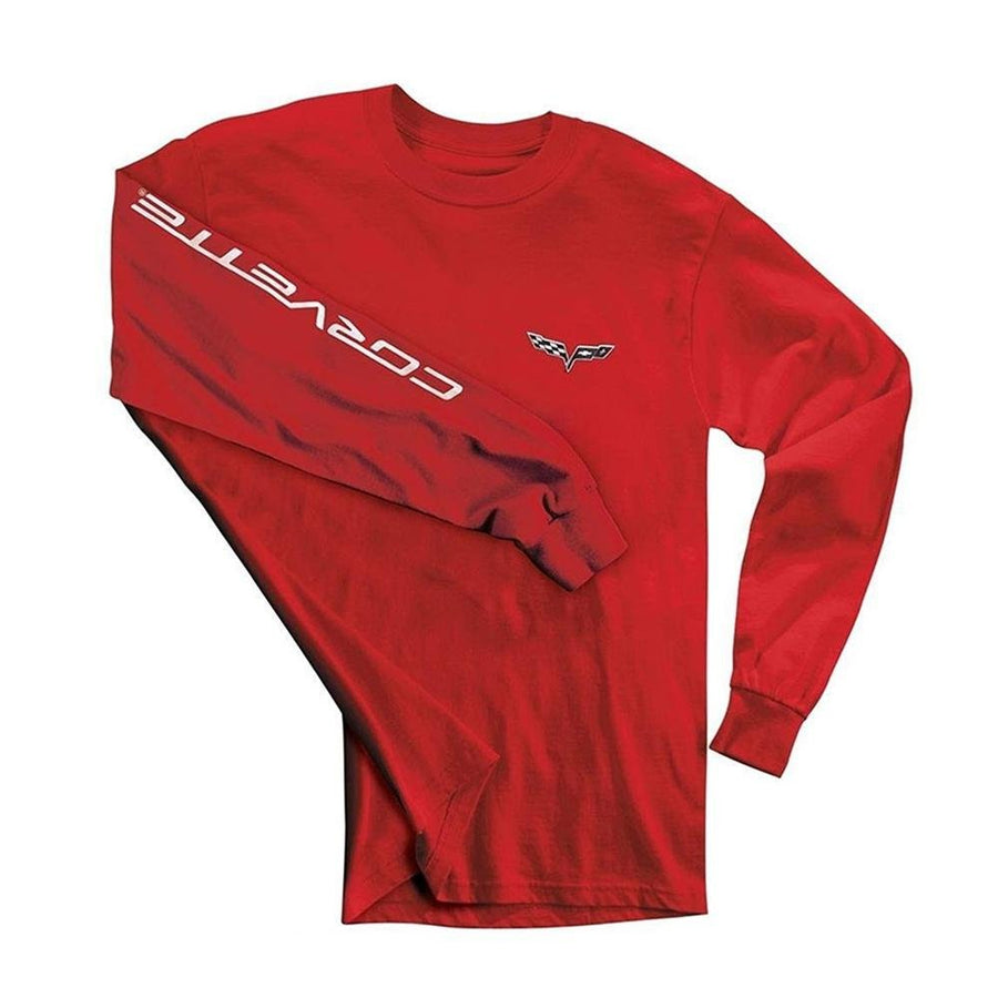 C6 Corvette Long Sleeve Tee Shirt : Red (Large)