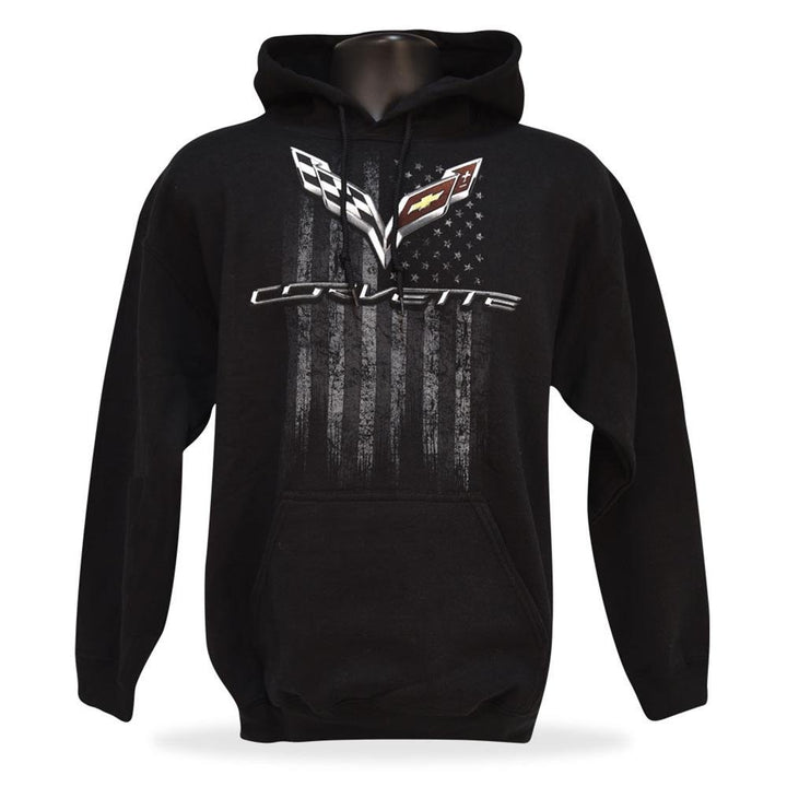 C7 Corvette American Legacy Hooded Sweatshirt : Black