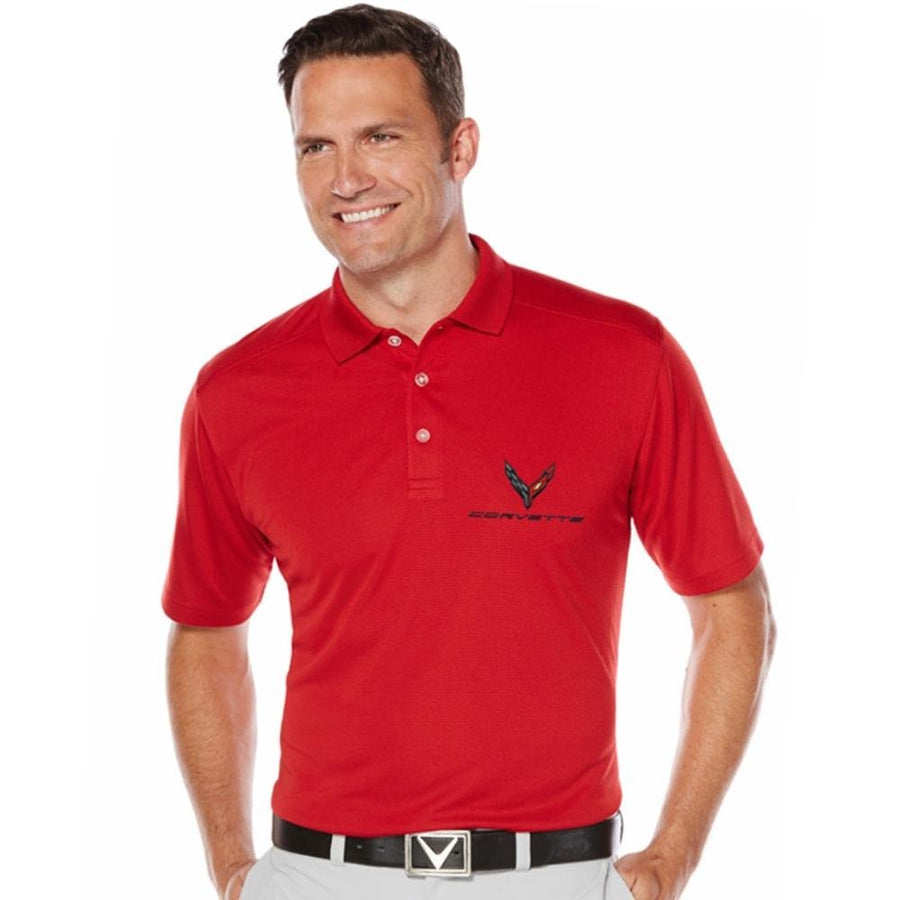 Corvette Next Generation Callaway Dry Core Polo - Mens : Red