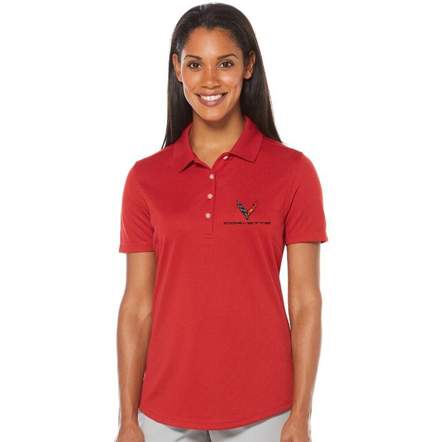 Corvette Next Generation Callaway Dry Core Polo - Ladies : Red