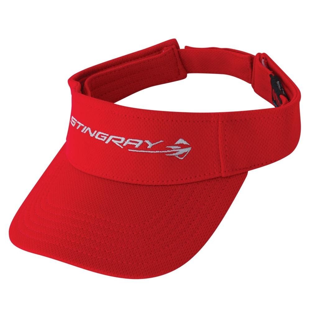 C7 Corvette Stingray - Polyester Visor Embroidered : Red